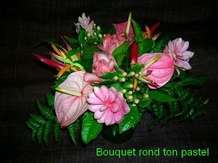 Bouquet rond exotique pastel